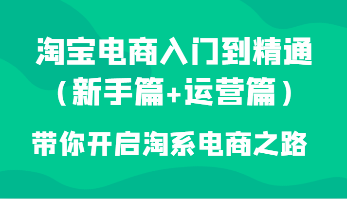 淘宝电商入门到精通(新手篇+运营篇)带你开启淘系电商之路 淘宝电商入门到精通(新手篇+运营篇)带你开启淘系电商之路