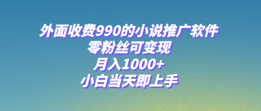 (8016期)小说推广软件,零粉丝可变现,月入1000+,小白当天即上手【附189G素材】 (8016期)小说推广软件,零粉丝可变现,月入1000+,小白当天即上手【附189G素材】