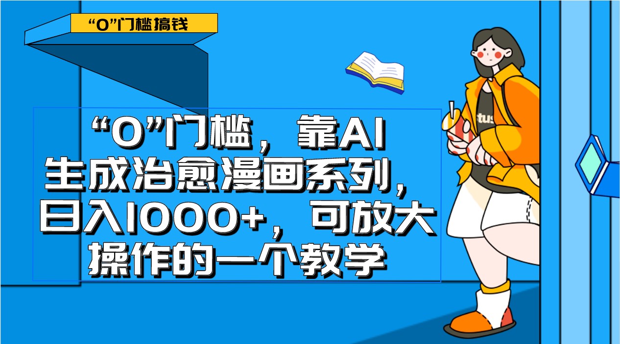 0门槛,靠AI生成治愈漫画系列,日入1000+,可放大操作的一个教学 0门槛,靠AI生成治愈漫画系列,日入1000+,可放大操作的一个教学