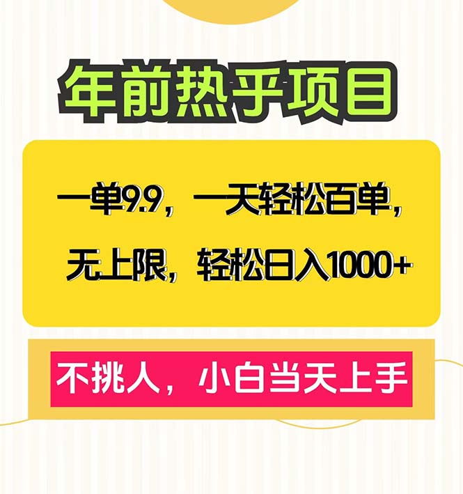 (13795期)一单9.9,一天百单无上限,不挑人,小白当天上手,轻松日入1000+ (13795期)一单9.9,一天百单无上限,不挑人,小白当天上手,轻松日入1000+