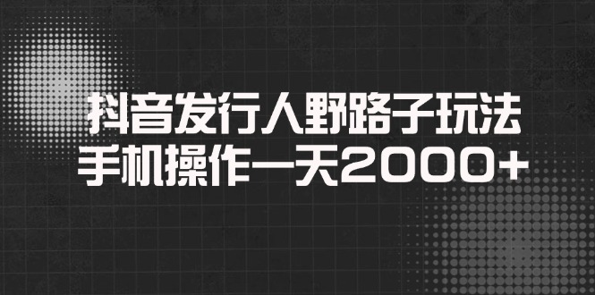(14068期)抖音发行人野路子玩法,手机操作一天2000+ (14068期)抖音发行人野路子玩法,手机操作一天2000+