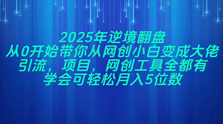 (14473期)2025年逆境翻盘,从0开始带你从网创小白变成大佬,引流,项目,网创工… (14473期)2025年逆境翻盘,从0开始带你从网创小白变成大佬,引流,项目,网创工…