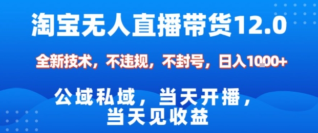 淘宝无人直播12.0,公域私域技术,不封号,不违规布局双十一流量风口,日入1k(独家技术)